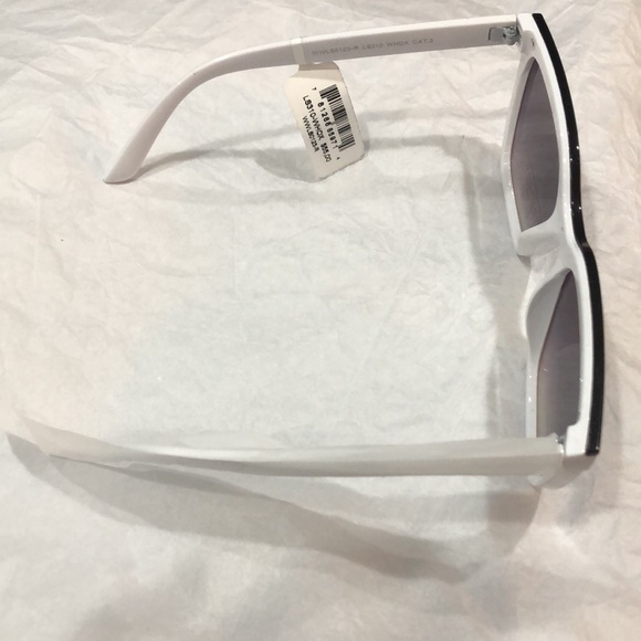 Laundry Shelli‎ Segal LS310 white black trim brow bar square look sunglasses new main image 11